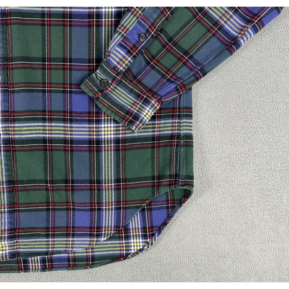 Ralph Lauren Shirt Medium Green Purple Blue Tartan Classic Flannel Pony Logo - Picture 4 of 9